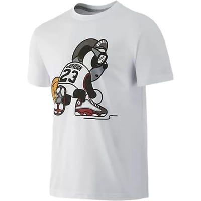 Jordan T-shirt met cartoonprint, ronde hals, korte mouwen, unisex tops, wit 777550-100 M white