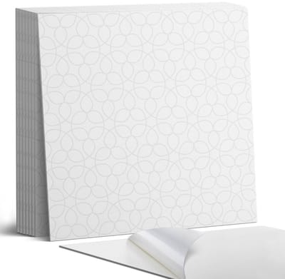Coloray Plaktegels - Fijn patroon met cirkels Portugese Tegels - 30 cm x 30 cm - Wit Plaktegels - 9 stuks - Vierkant PVC Tegels - Plaktegels Keuken - Zelfklevende Vloertegels - Vinyltegels Vloer Zelfklevend - Zelfklevende Tegels