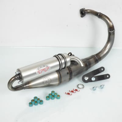 Pot d échappement Leovince pour Scooter Peugeot 50 Buxy - Etrier Ajp 1994 à 1997 Neuf