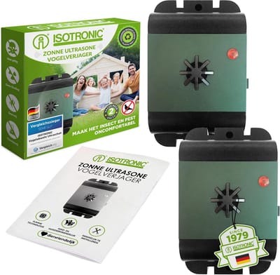 Ultrasone Vogelafweer - Dierenverjager - Bescherming Tuin - Breed Werkingsbereik - 4m Rondom - Zwart