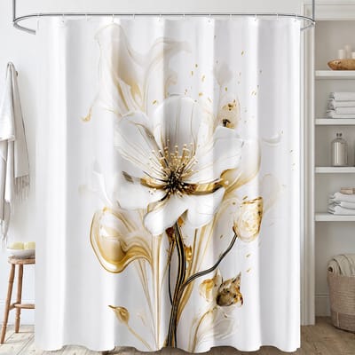 BOTC Douchegordijn Anti Schimmel - Inclusief ringen - Met gewichtsband - 180x200cm - Premium kwaliteit - Waterdicht