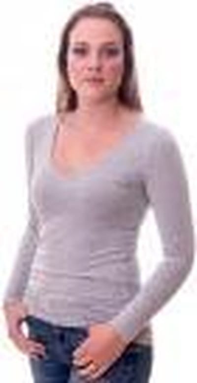 Claesen's® - V-Neck T-Shirt Grijs Cotton/LycraN 8011-Grey Melee-S