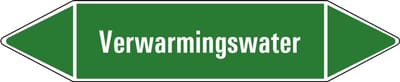 Verwarmingswater leidingmarkering op vel 252 x 52 mm - 3 per vel
