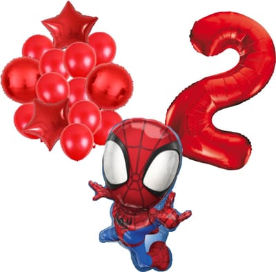 Spidey ballonnen pakket - 72x47cm - 2 jaar - Folie Ballon set - Spiderman - Themafeest - Verjaardag - Ballonnen - Versiering - Helium ballon