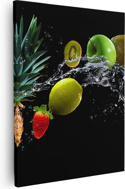 Artaza Canvas Schilderij Ananas - 40x50 cm - Wanddecoratie Keuken - Muurdecoratie Fruit - Schilderijen Op Canvas