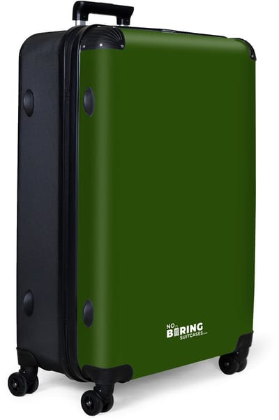 NoBoringSuitcases.com® - Koffer groot - Reiskoffer lichtgewicht - Groen - Effen - Rolkoffer met 4 wielen - Grote trolley XL - 98 liter bagage