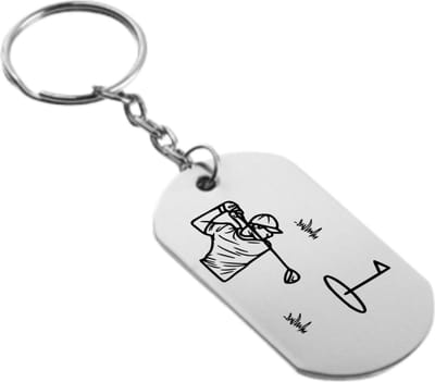 Akyol - golfclub met bal Sleutelhanger - Golf - de echte golf liefhebbers - golf - sport - golfclub - 2.5 x 2.5 CM