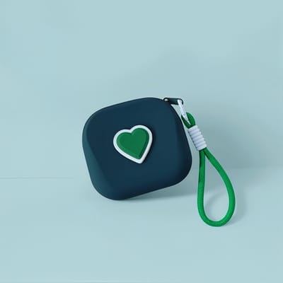 Hartvormig siliconen portemonneetje – mini opbergtasje voor koptelefoon, sleutels en pasjes, zachte handorganizer, zwart