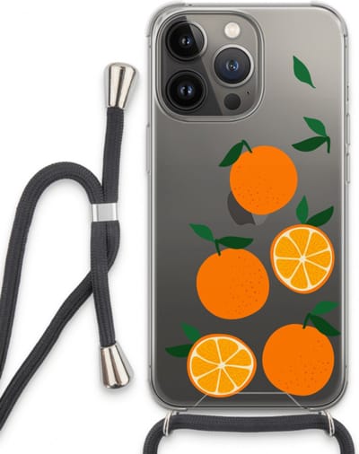 Case Company® - Hoesje met koord geschikt voor iPhone 13 Pro hoesje met Koord - Will you be my clementine - Telefoonhoesje met Zwart Koord - Bescherming aan alle Kanten en Over de Schermrand