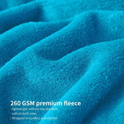 Dailygoods - Fleecedeken - Warm en zacht - Eendenblauw - Ideaal voor binnen en buiten - Geschikt voor volwassenen en kinderen - 150 x 200 cm