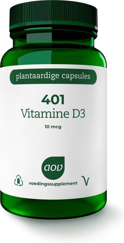 AOV 401 Vitamine D3 10 mcg - 2 x 60 vegacapsules - Voordeelverpakking
