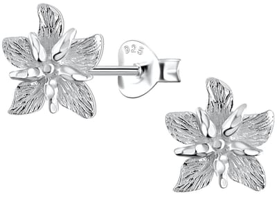 Joy|S - Zilveren bloem oorbellen - 9 mm - massief - sterling zilver 925