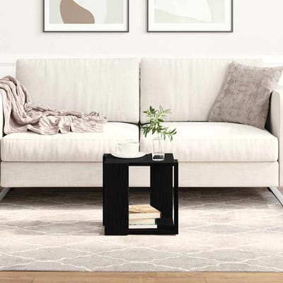 vidaXL - Salontafel - Zwart - Eiken - 32 - x - 32 - x - 30 - cm - Bewerkt - hout