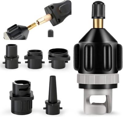 Ventieladapter - Pomp adapter - Watersport oppompen - 4 Opblaasmondstukken - 8x1.9cm - Zwart