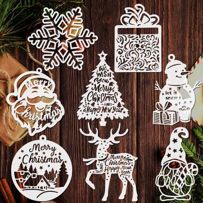 Solidchoice - Set van 16 Herbruikbare Kerst Stencils voor Schilderen
