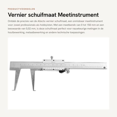 Dailygoods- Vernier Schuifmaat 0-150 mm - Koolstofstaal - Meetinstrument - Binnendiameter - Corrosiebestendig - Gewicht 396 g - Meetlat
