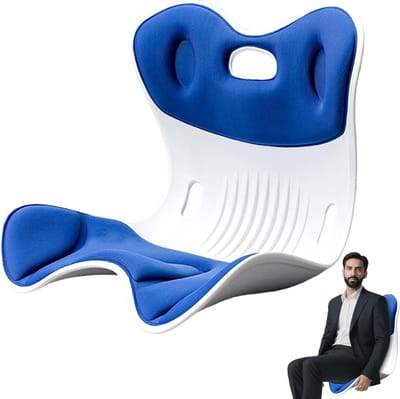 Rugsteun voor stoelen - Lendenkussen - Comfortabel Zitten - Afneembaar Schuimkussen - ca. 38x34x35 cm - Enkele attribuut
