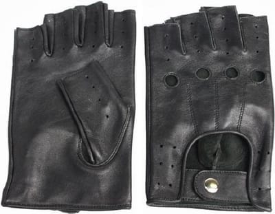 Swift Driver Vingerloze Leren Handschoenen - Motor & Autohandschoenen - Driving Gloves - Dames & Heren - Zwart - Echt Leder - Maat S