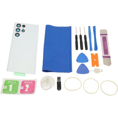 Achterkant Glas Cover Vervanging voor Samsung Galaxy S22 Ultra S908 Waterdichte Glazen Cover met Camera wit