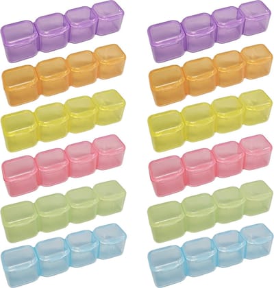 Fako Bijoux - Diamond Painting Opbergdoosje Met 4 Bakjes - Reserve Insert Box - Sorteerdoos - 4 Vaks - Kleurenmix - 12 Stuks