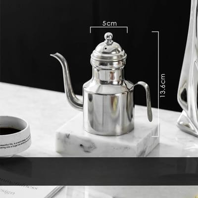 Roestvrijstalen Olijfoliefles Lange Tuit Vetcontainer Azijn Dispenser Saus Kruiden Condiment Pot gray