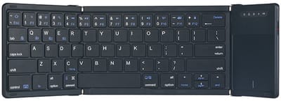Draadloos mini opvouwbaar Bluetooth-toetsenbord met touchpad, zakelijk, draagbaar leren toetsenbord