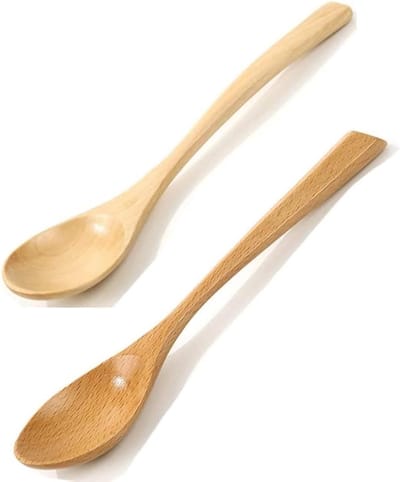 Set van 2 Handgemaakte Houten Lepels - Kleine Houten Lepel voor Koffie, Honing en Thee - Natuurlijke Lepel voor Chips, Rijst en Dessert