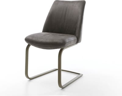 Sledestoel Elso-Flex sledemodel vlak afwerking met titanium microvelours antraciet vintage pocketveer kern