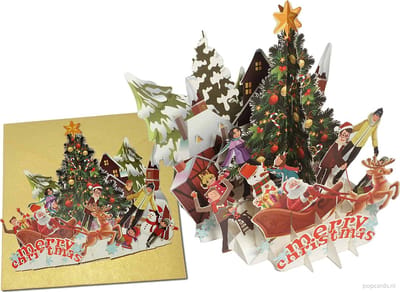 Popcards popup kerstkaarten – Kerstmis Kerstfeest Christmas Party Kerst Christmas Kerstkaart feestdagenkaarten pop-up kaart 3D wenskaart