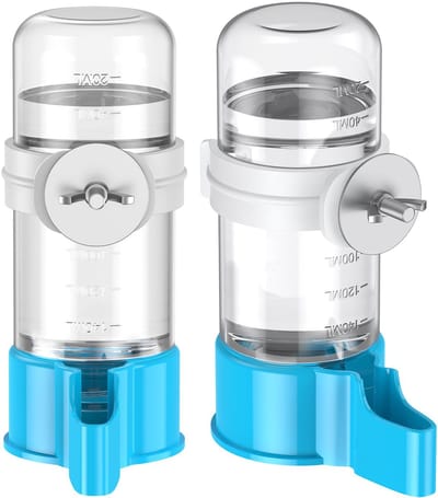 Vogelbadjes, automatische vogelbad, waterdispenser van kunststof voor vogelkooi, blauwe waterdispenser voor parkieten, parkieten, parkieten, onafscheidelijke parkieten (niet voor de F