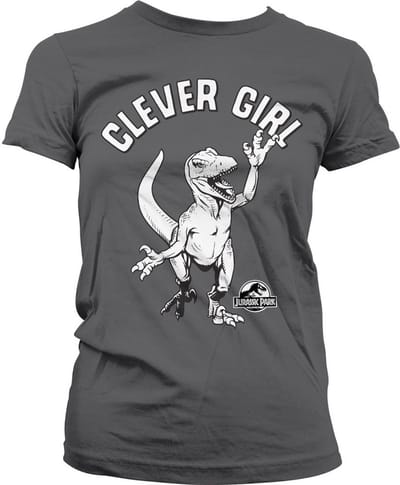 Jurassic Park Clever Girl Girly Tee dames-T-shirt donkergrijs