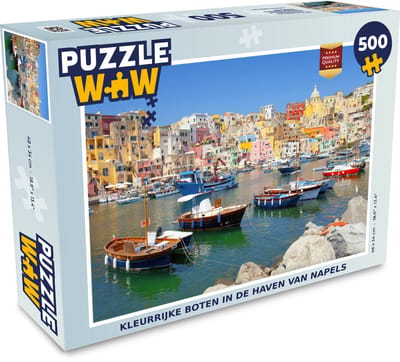 Puzzel Boot - Huis - Zee - Italië - Legpuzzel - Puzzel 500 stukjes