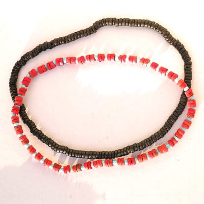 CocoReef Choker - Set van 2 - Zwart & Oranje/Blauw