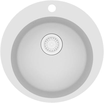 Enkele Spoelbak - Keukenwastafel Bassin - Keuken Werkruimte - Slagvast Hittebestendig - 50x50x29cm - Wit