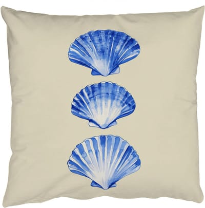 Sierkussens - Kussentjes Woonkamer - 50x50 cm - Schelpen - Blauw - Beige