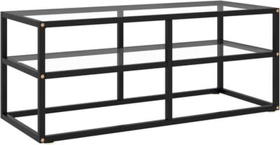 vidaXL - Tv-meubel - met - gehard - glas - 100x40x40 - cm - zwart