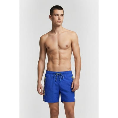 Arena Men's  Pro-file Beach Boxer Logo Neon Blue-soft Green Maat: S | Zwembroeken Outlet | Heren | Blauw