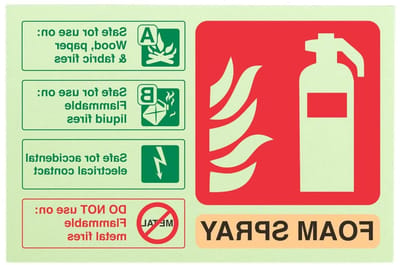 Veiligheidsbord Brandblusser - Brandpreventie Informatie - Veiligheid Aangeven - Glow In The Dark - 150 x 100mm - Multicolor