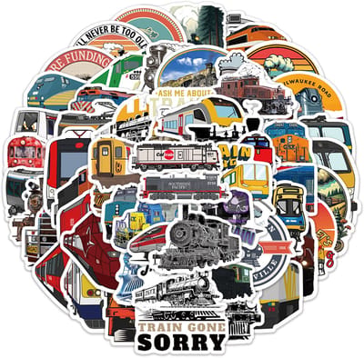 Trein stickers 60 stuks - Stickervellen met Treinen & Locomotiefs - Geschikt voor Laptop, Journal, Muur, Agenda etc. Voertuigen - Leuk cadeau voor de treinenliefhebber