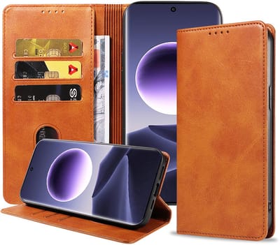 Geschikt voor Oppo Find X7 Telefoonhoesje Kunstleer met Magnetische sluiting en Pasjeshouder Bookcase met Klepje - Walletcase with Cardslot - Bruin - Smartphonica geschikt voor Oppo Find X7