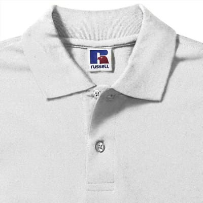 Russell Heren 100% Katoenen Korte Mouw Poloshirt (Wit)