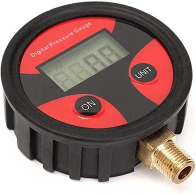 Banden Drukmeter - Luchtdrukmeter - Bandenspanning Controleren - Meerdere Eenheden - 0-200 PSI - Rood Zwart