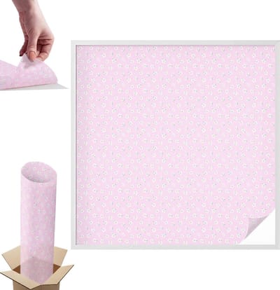Tulup Raamfolie Anti inkijk - Bloemenpatroon Anti inkijk Raamfolie - 100x100 cm - Roze Raamfolie Tegen inkijk - Zelfklevende Anti inkijk Folie Glas in Lood - Voor de slaapkamer, badkamer en kledingkast. - Zonwerende Raamfolie Glas in Lood