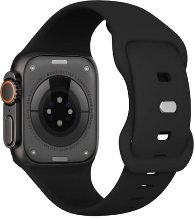 Bandje Geschikt voor Apple Watch Ultra 1, 2, 3 (49 mm) Bandje Siliconen Horloge Band Verstelbaar - Smartwatch Bandje Siliconen - Zwart