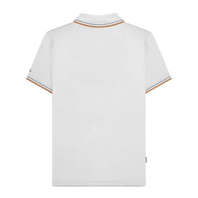 Lambretta Heren SS25 Twin Tip Poloshirt (Wit/Kleurig)