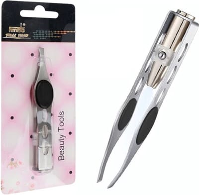 Led Wenkbrauw Pincet Schuine tip - Wenkbrauw Trim Clip - Oog Haar Verwijdering
