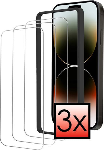 Screenprotector - 3 stuks - Geschikt voor Apple iPhone 14 - Met Installatie Frame - Beschermglas - Gehard Glas - Tempered Glass - Screen Protector - Inclusief Montage Kit