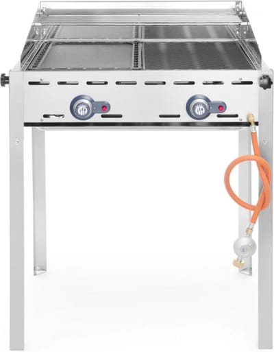 HENDI Windbestendige barbecue – 2 branders – roestvast staal – 11,6kW – 740x612x825 mm