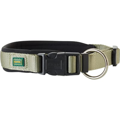 HUNTER Neopreen halsband Vario Plus, olijf/zwart maat M-L: 45 - 50 cm nekomtrek, 20 mm brede Hond