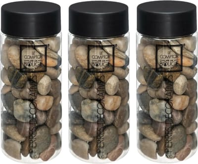 Atmosphera middelgrote decoratie/hobby stenen - 3x - bruin mix - 750 gram - Aquarium en vazen vulling - steentjes